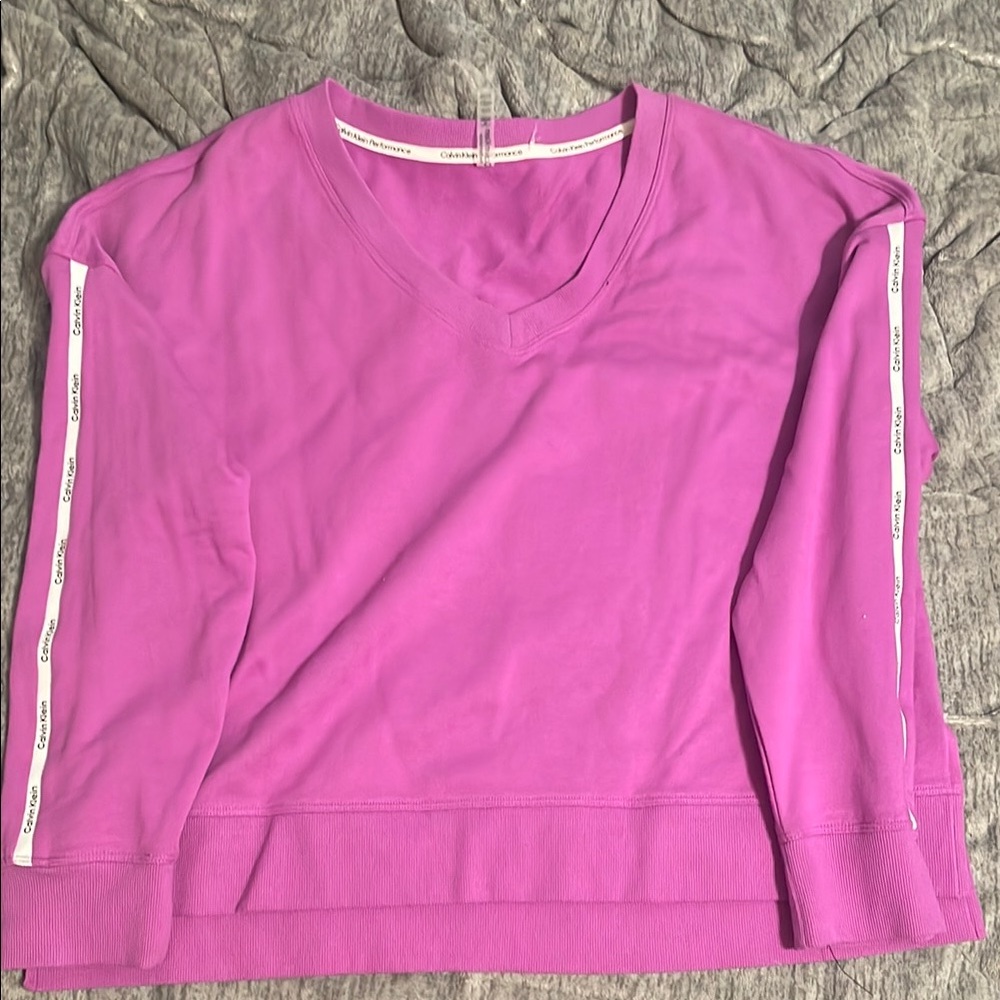 Calvin Klein Pink V-Neck Sweatshirt